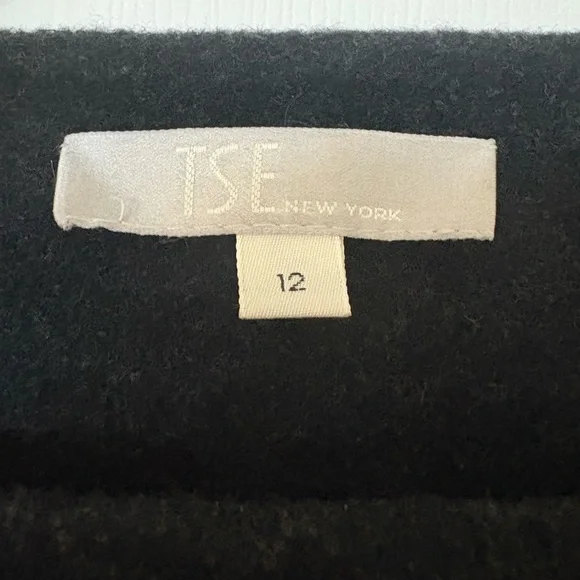 TSE Classic Black Long Sleeve Cashmere and Wool blend Dress - Picture 2 of 6